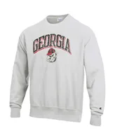 Men's Champion Gray Georgia Bulldogs Arch Over Logo Reverse Weave Pullover Sweatshirt