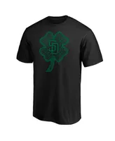 Men's Fanatics Black San Diego Padres St. Patrick's Day Celtic Charm T-shirt