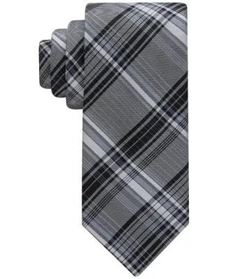 Calvin Klein Men's Contrast Stripe Plaid Tie