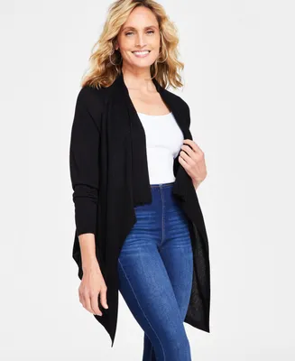 I.n.c. International Concepts Women's Cascade Open-Front Cardigan, Created for Macy's