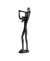 Danya B Proud Father Holding Child on Shoulders Contemporary Iron Sculpture Statue