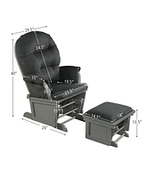 Costway Baby Nursery Relax Rocker Rocking Chair Glider & Ottoman Set w/Cushion