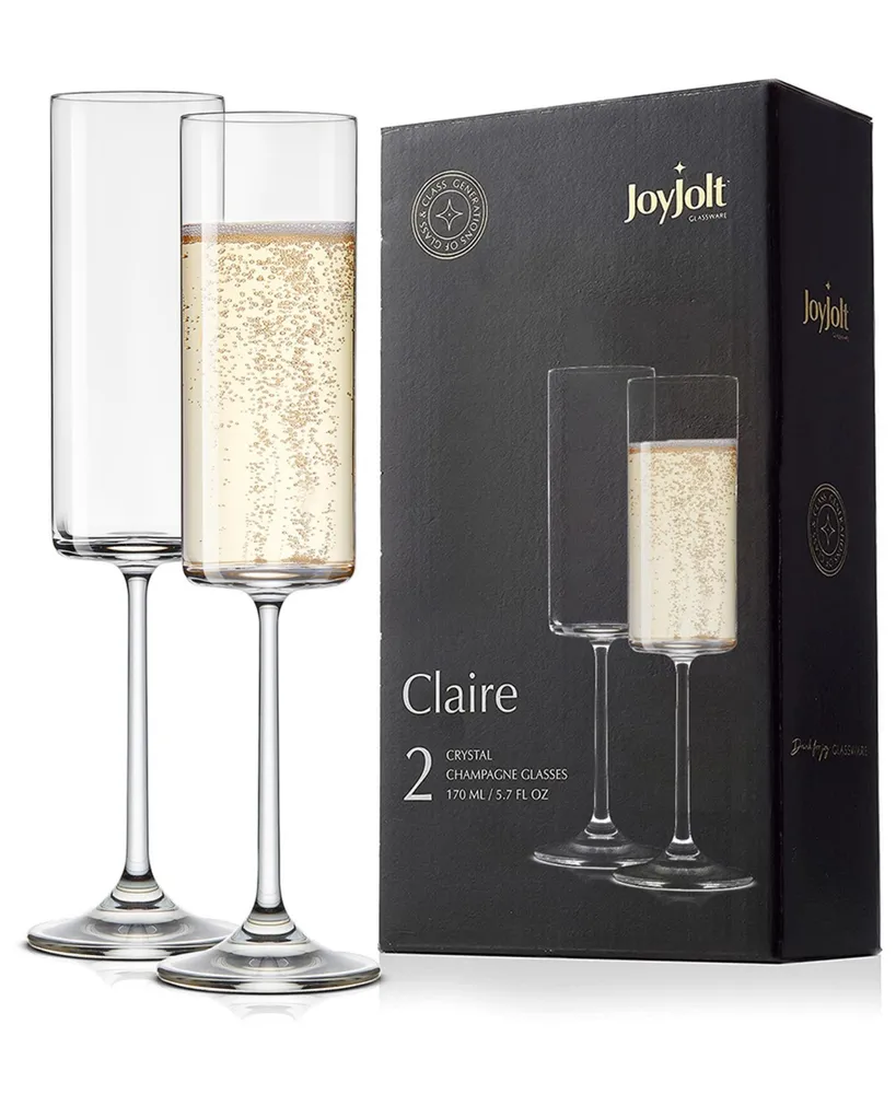 Joyjolt Layla Crystal Champagne Flute Glasses - Set Of 8 Champagne