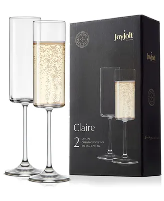 JoyJolt Claire Champagne Glasses, Set of 2