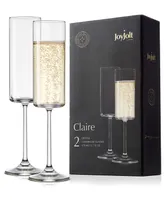 JoyJolt Claire Champagne Glasses, Set of 2