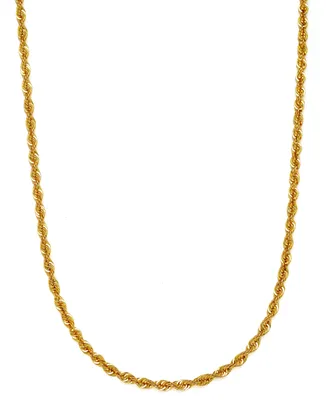 Sparkle Rope Link 22" Chain Necklace (3mm) in 14k Gold