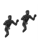 Danya B Protruding "Fist Man" Cast Iron Decorative 2-Piece Wall Hook Set