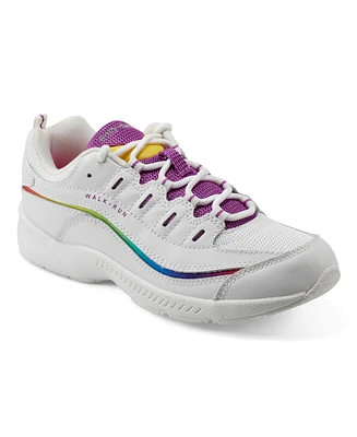 Easy Spirit Women's Romy Round Toe Casual Lace Up Walking Shoes - White, Rainbow Multi