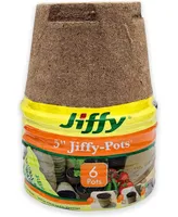 Jiffy Seed Starting Growing Plant Pots, 5in Round - 6 pack