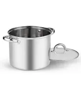 Cook N Home Stockpot with Lid, Basics Stainless Steel Soup Pot, 8-Quart