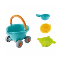 Haba Sand Bucket Scooter - 4 Piece Nesting Beach Toy Set for Toddlers