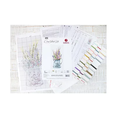 Luca-s Bouquet with lavender B7008L Counted Cross-Stitch Kit - Assorted Pre