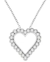 Diamond Open Heart 18" Pendant Necklace (1 ct. t.w.) in 14k White Gold
