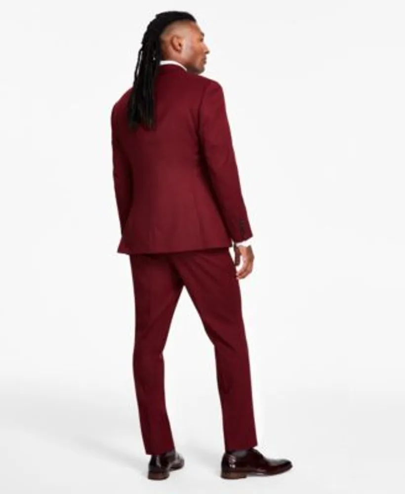 Tayion Collection Mens Classic Fit Wool Blend Suit