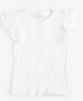 On 34th Women's Flutter-Sleeve Ribbed Top