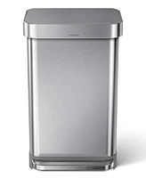 simplehuman 45 Litre Rectangular Step Can with Liner Pocket with Plastic Lid