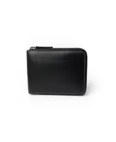 Men's Full Leather Zipper Around Wallet with Center Wing