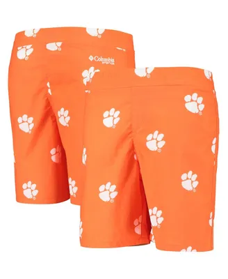 Big Boys and Girls Columbia Orange Clemson Tigers Backcast Printed Omni-Shade Shorts