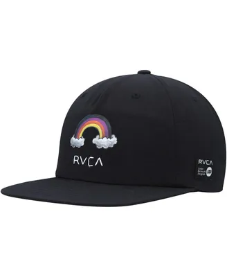 Men's Rvca Black Rainbow Connection Snapback Hat