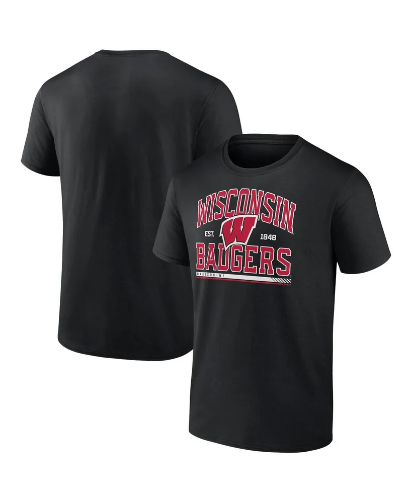 Men's Fanatics Black Wisconsin Badgers Modern Stack T-shirt