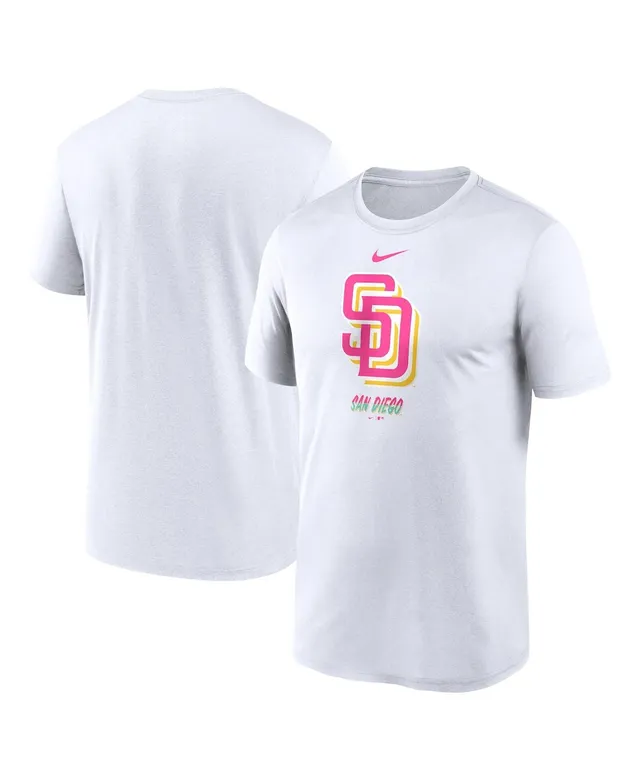 Women's New Era White San Diego Padres 2022 City Connect Cap Logo Tri-Blend  V-Neck T-Shirt