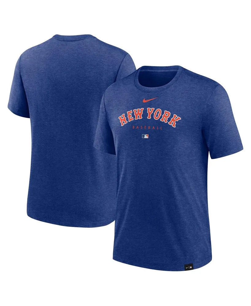 Men's Nike Heather Royal New York Mets Authentic Collection Early Work Tri-Blend Performance T-shirt