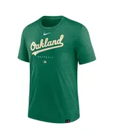 Men's Nike Heather Green Oakland Athletics Authentic Collection Early Work Performance Tri-Blend T-shirt