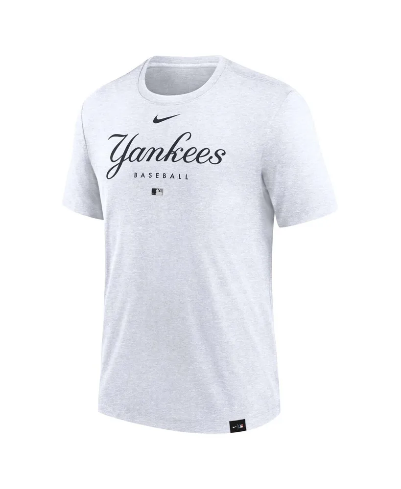 Men's Nike Ash New York Yankees Authentic Collection Early Work Tri-Blend Performance T-shirt