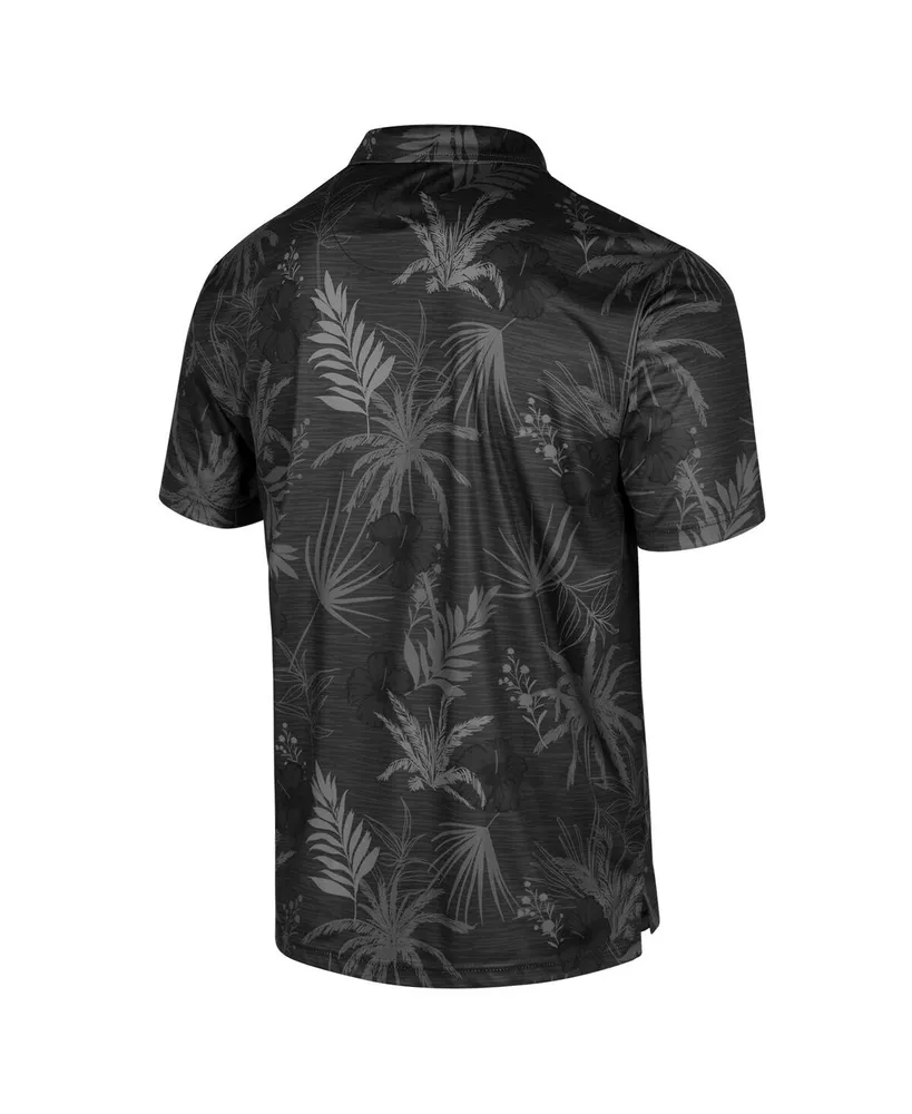 Men's Colosseum Black Florida State Seminoles Palms Team Polo Shirt