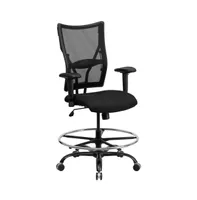 Emma+Oliver 400 Lb. Capacity Big & Tall Mesh Ergonomic Drafting Chair With Height Adjustable Arms