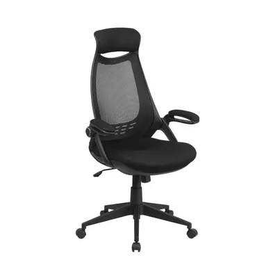 Emma+Oliver High Back Mesh Executive Swivel Office Chair With Flip-Up Arms