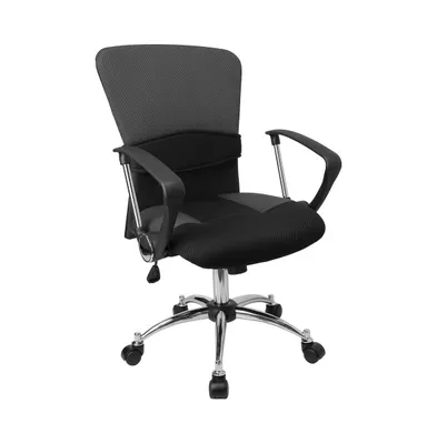 Emma+Oliver Mid-Back Mesh Swivel Task Office Chair With Adjustable Lumbar And Arms