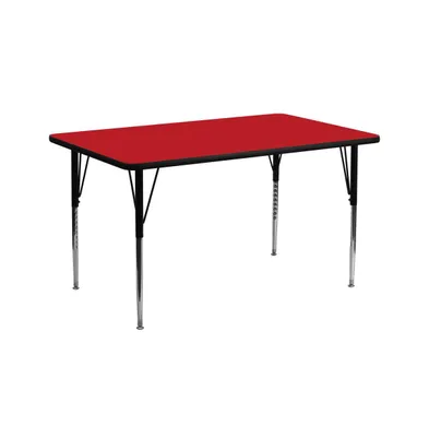 Emma+Oliver 24X60 Rectangle Hp Laminate Adjustable Activity Table