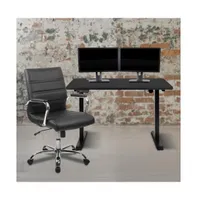 48" Wide Electric Adjustable Standing Desk & Swivel Office Chair