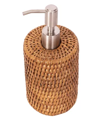 Artifacts Rattan Stainless Steel Polished Finish Soap Pump Dispenser