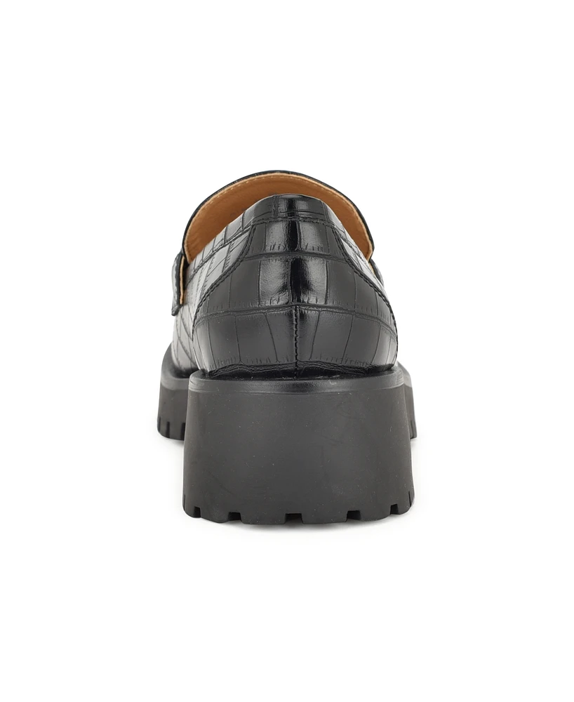 Nine West Women's Allmy Round Toe Lug Sole Casual Loafers