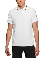 Guess Men's Logo Taped Tipped Collar Polo Shirt