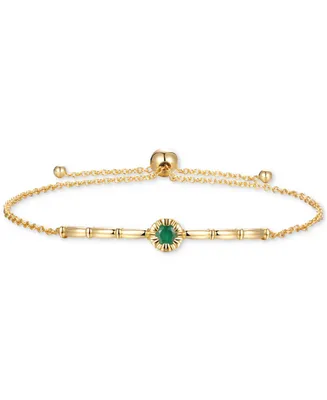 Emerald & Polished Bar Bolo Bracelet (1/3 ct. t.w.) Gold-Plated Sterling Silver (Also Ruby Sapphire)