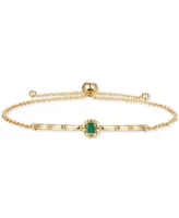 Emerald & Polished Bar Bolo Bracelet (1/3 ct. t.w.) Gold-Plated Sterling Silver (Also Ruby Sapphire)