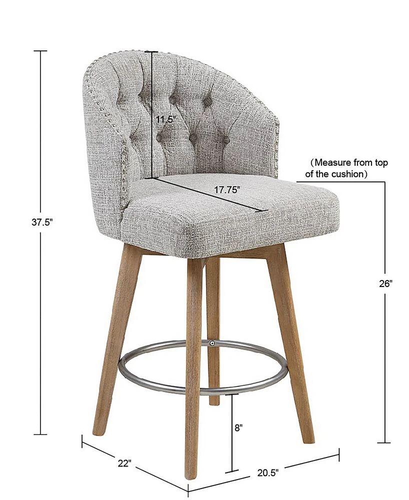 Madison Park Onyx 26" Upholstered 360 Degree Swivel Counter Stool