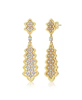 Rachel Glauber 14K Gold Plated Cubic Zirconia Dangle Earrings