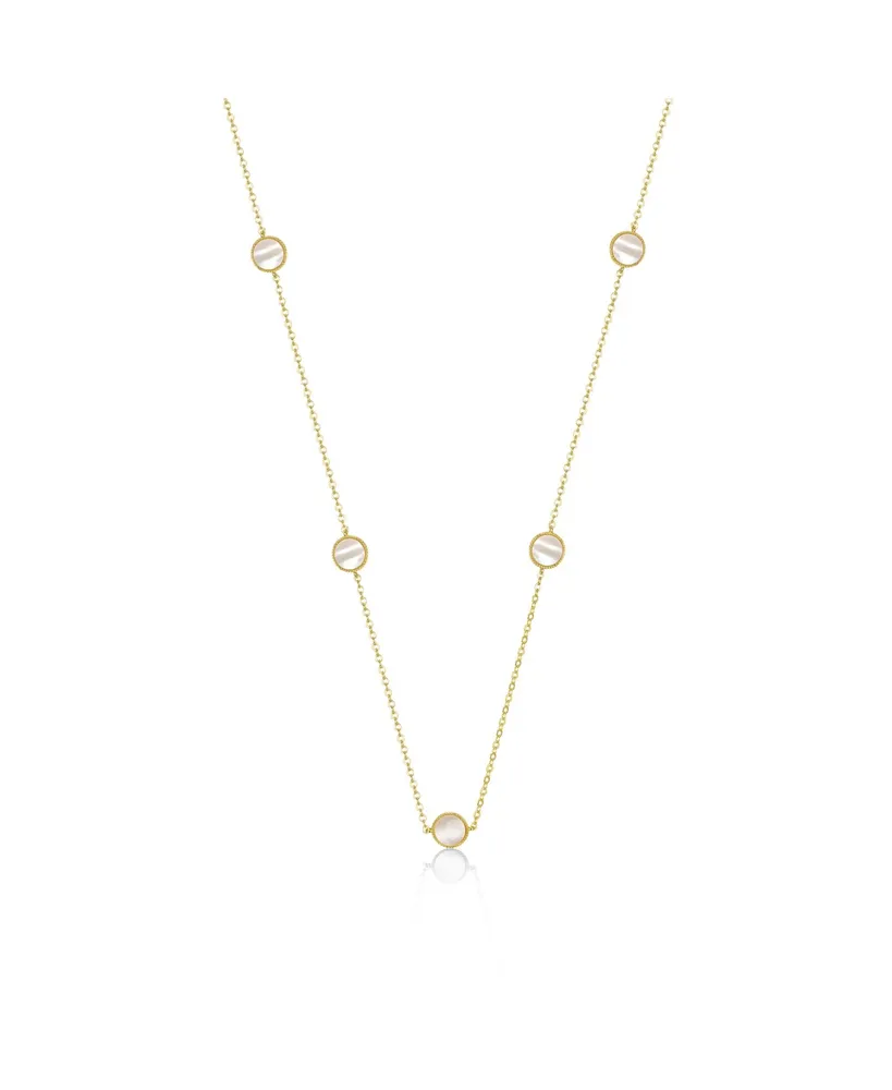 Rachel Glauber 14k Gold Plated with Cubic Zirconia Halo Mariner Link Station chain Necklace