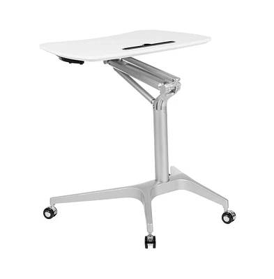 Emma+Oliver Mobile Sit-Down, Stand-Up Ergonomic Computer Desk - Standing Desk