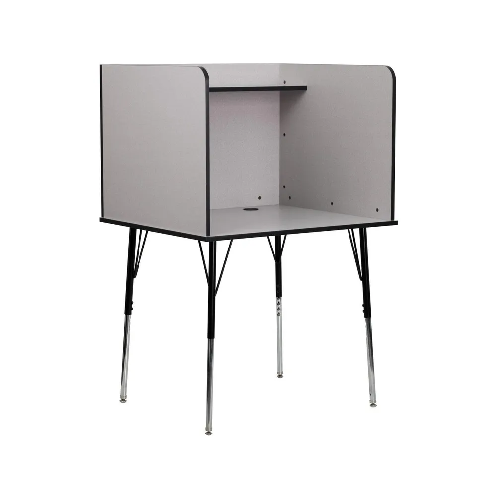 Emma+Oliver Stand-Alone Study Carrel With Height Adjustable Legs