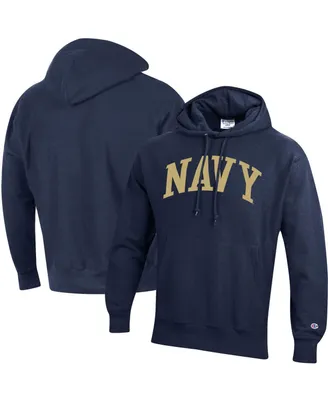 Men's Champion Navy Midshipmen Team Arch Reverse Weave Pullover Hoodie