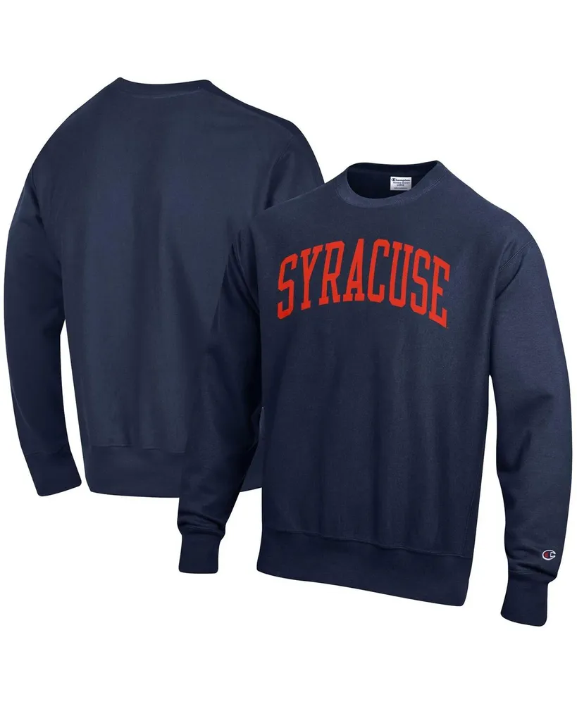 Men's Champion Navy Syracuse Orange Arch Reverse Weave Pullover Sweatshirt