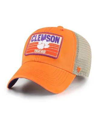 Men's '47 Brand Orange Clemson Tigers Four Stroke Clean Up Trucker Snapback Hat