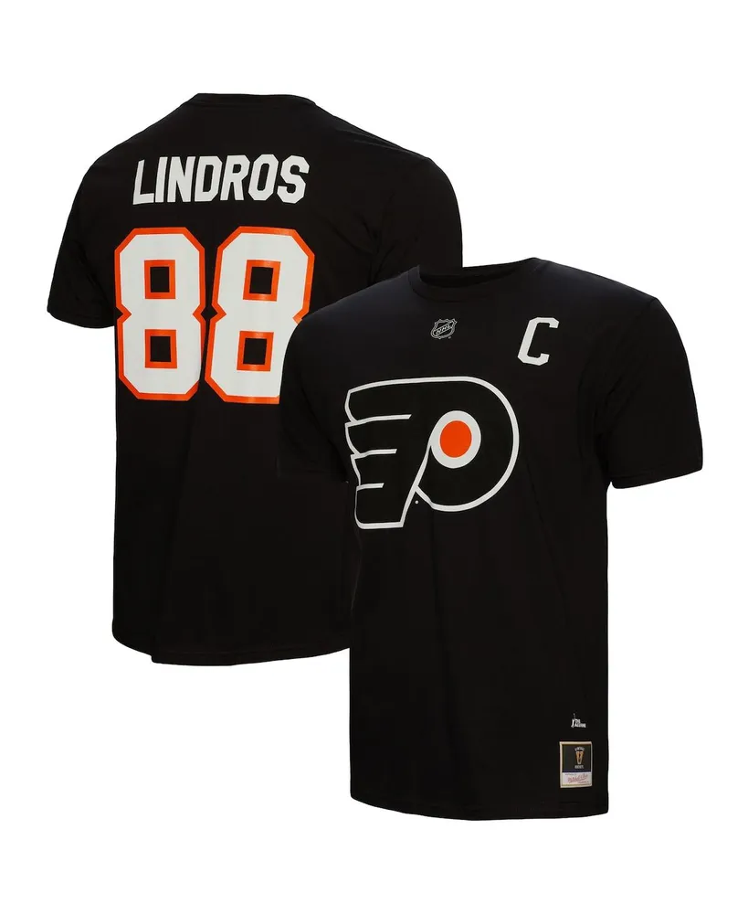 Men's Mitchell & Ness Eric Lindros Black Philadelphia Flyers Name and Number T-shirt