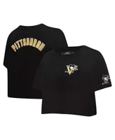 Women's Pro Standard Black Pittsburgh Penguins Classic Boxy Cropped T-shirt