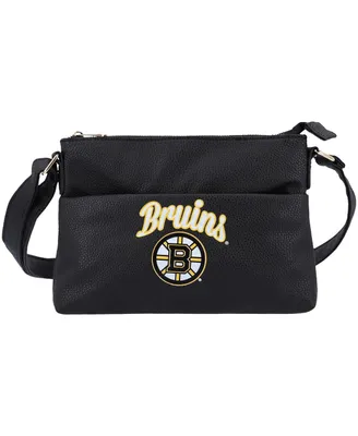 Women's Foco Boston Bruins Logo Script Crossbody Handbag